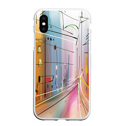 Чехол iPhone XS Max матовый Город, цвет: 3D-белый