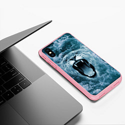 Чехол iPhone XS Max матовый Львица в бушующих волнах, цвет: 3D-баблгам — фото 2