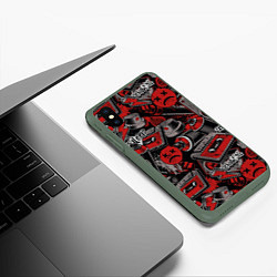 Чехол iPhone XS Max матовый Hip hop Urban style, цвет: 3D-темно-зеленый — фото 2