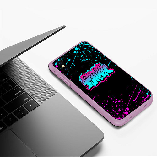 Чехол iPhone XS Max матовый FRIDAY NIGHT FUNKIN NEON / 3D-Сиреневый – фото 3