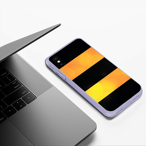 Чехол iPhone XS Max матовый Георгиевская лента / 3D-Светло-сиреневый – фото 3