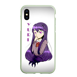 Чехол iPhone XS Max матовый Doki Doki YURI, цвет: 3D-салатовый