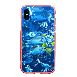 Чехол iPhone XS Max матовый Коралловые рыбки, цвет: 3D-баблгам