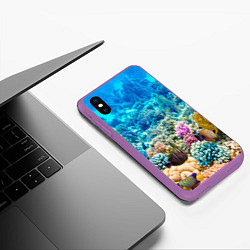 Чехол iPhone XS Max матовый Риф, цвет: 3D-фиолетовый — фото 2