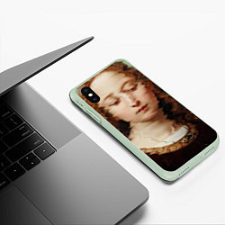 Чехол iPhone XS Max матовый Renaissance Maiden, цвет: 3D-салатовый — фото 2