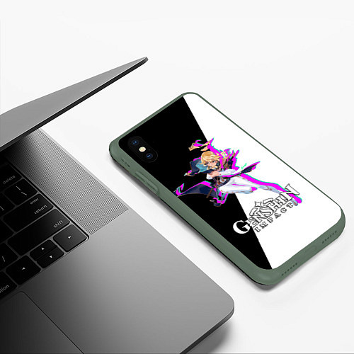 Чехол iPhone XS Max матовый GENSHIN IMPACT JEAN / 3D-Темно-зеленый – фото 3