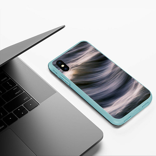 Чехол iPhone XS Max матовый Море волнуется / 3D-Мятный – фото 3