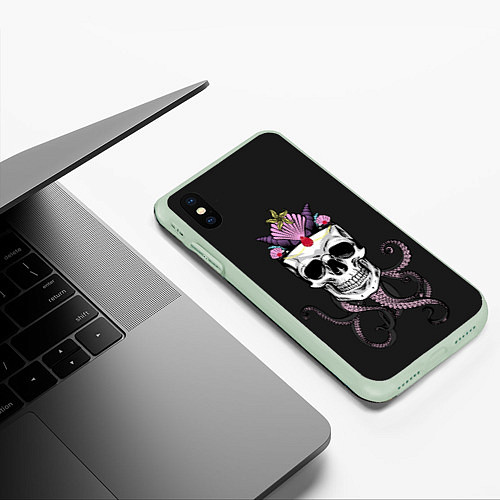 Чехол iPhone XS Max матовый Octo-Queen / 3D-Салатовый – фото 3