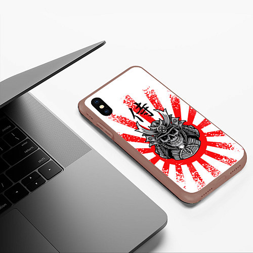 Чехол iPhone XS Max матовый Самурай / 3D-Коричневый – фото 3