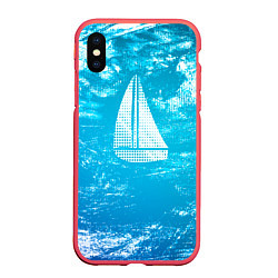 Чехол iPhone XS Max матовый Парусная лодка, цвет: 3D-красный