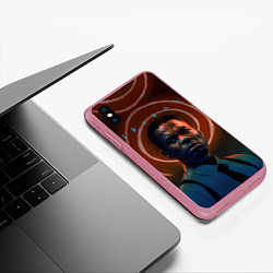 Чехол iPhone XS Max матовый Пила Спираль, цвет: 3D-малиновый — фото 2