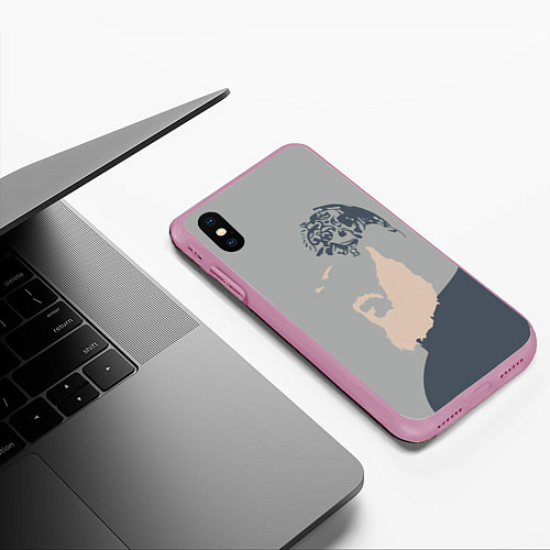 Чехол iPhone XS Max матовый Рагнар Лодброк / 3D-Розовый – фото 3
