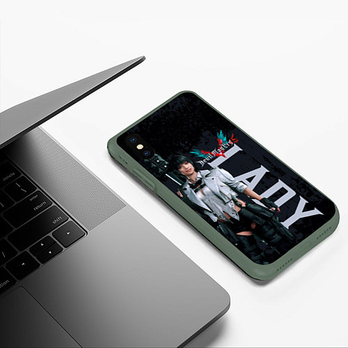 Чехол iPhone XS Max матовый Lady / 3D-Темно-зеленый – фото 3
