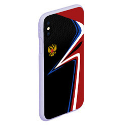 Чехол iPhone XS Max матовый РОССИЯ RUSSIA UNIFORM, цвет: 3D-светло-сиреневый — фото 2