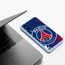 Чехол iPhone XS Max матовый ФК ПСЖ FC PSG PARIS SG, цвет: 3D-голубой — фото 2