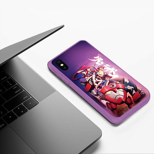 Чехол iPhone XS Max матовый Gurren Lagann / 3D-Фиолетовый – фото 3