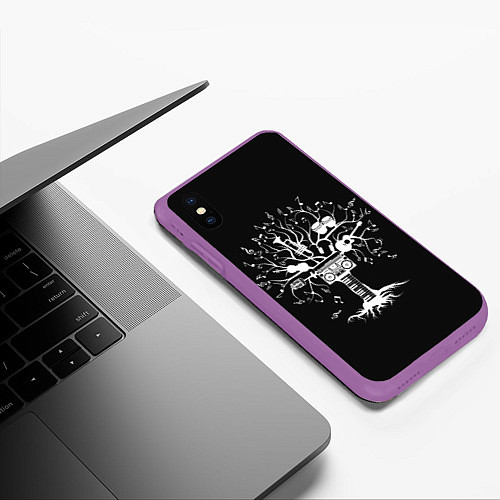Чехол iPhone XS Max матовый Музыкальное Дерево / 3D-Фиолетовый – фото 3