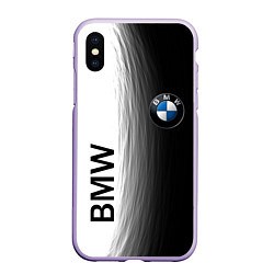 Чехол iPhone XS Max матовый Black and White BMW, цвет: 3D-светло-сиреневый