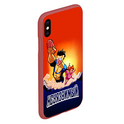 Чехол iPhone XS Max матовый НЕУЯЗВИМЫЙ INVINCIBLE, цвет: 3D-красный — фото 2