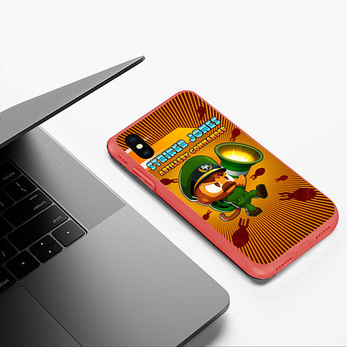 Чехол iPhone XS Max матовый BTD6 Striker Jones / 3D-Красный – фото 3