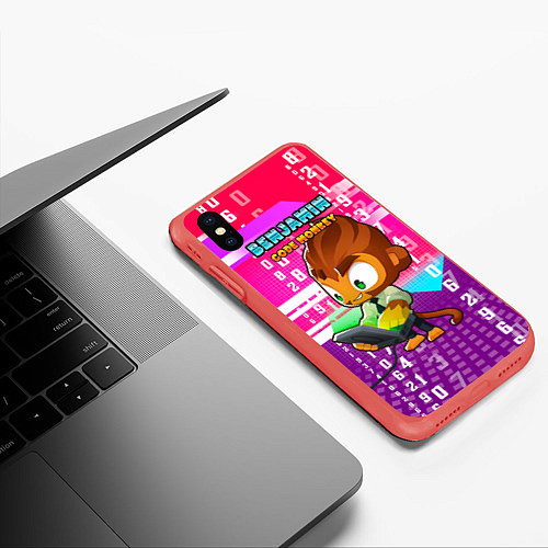 Чехол iPhone XS Max матовый BTD6 Benjamin / 3D-Красный – фото 3