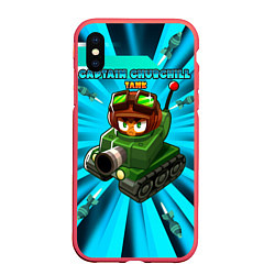 Чехол iPhone XS Max матовый BTD6 Captain Churchill, цвет: 3D-красный