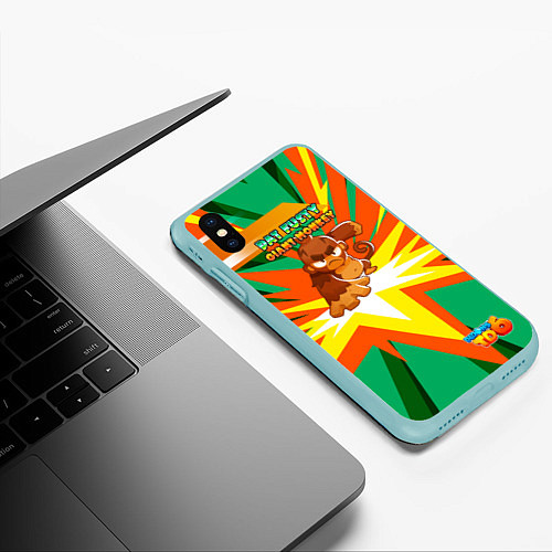 Чехол iPhone XS Max матовый BTD6 Pat Fusty / 3D-Мятный – фото 3