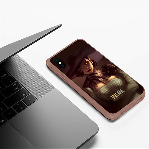 Чехол iPhone XS Max матовый Lady Alcina Dimitrescu / 3D-Коричневый – фото 3