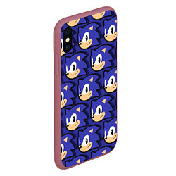 Чехол iPhone XS Max матовый Sonic pattern, цвет: 3D-малиновый — фото 2