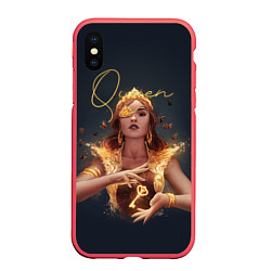 Чехол iPhone XS Max матовый Queen, цвет: 3D-красный