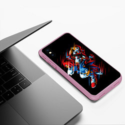 Чехол iPhone XS Max матовый Sonics team, цвет: 3D-розовый — фото 2