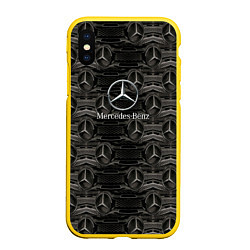 Чехол iPhone XS Max матовый Mercedes-Benz, цвет: 3D-желтый
