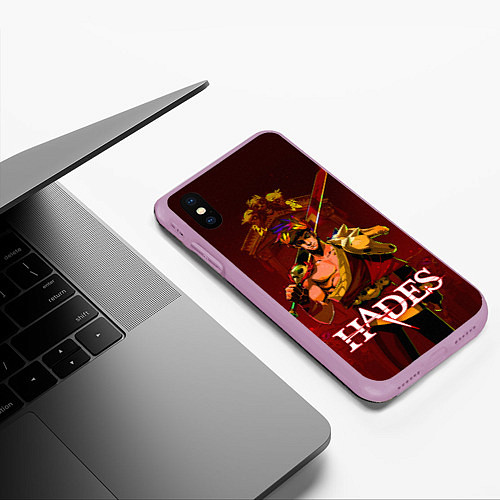 Чехол iPhone XS Max матовый Zagreus Hades / 3D-Сиреневый – фото 3