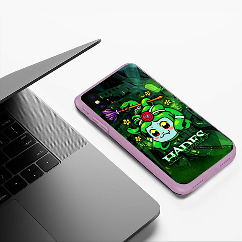 Чехол iPhone XS Max матовый Hades Dusa Gorgon / 3D-Сиреневый – фото 3