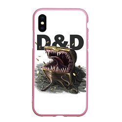 Чехол iPhone XS Max матовый D&D Мимик-сундук ДнД, цвет: 3D-розовый