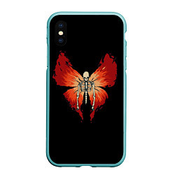 Чехол iPhone XS Max матовый Butterfly Skeleton, цвет: 3D-мятный