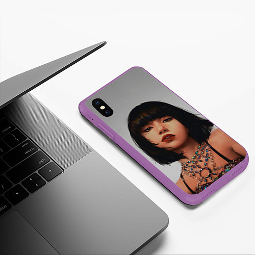 Чехол iPhone XS Max матовый Hot Lisa / 3D-Фиолетовый – фото 3