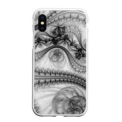 Чехол iPhone XS Max матовый Spilled ink Texture, цвет: 3D-белый