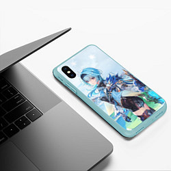 Чехол iPhone XS Max матовый Eula Genshin Impact, цвет: 3D-мятный — фото 2
