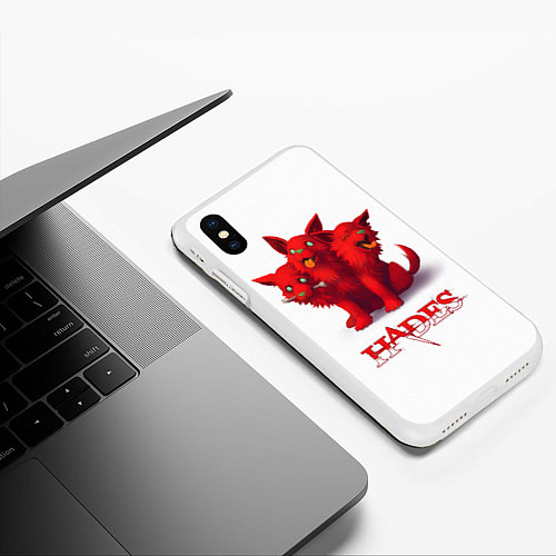 Чехол iPhone XS Max матовый Hades wolf / 3D-Белый – фото 3