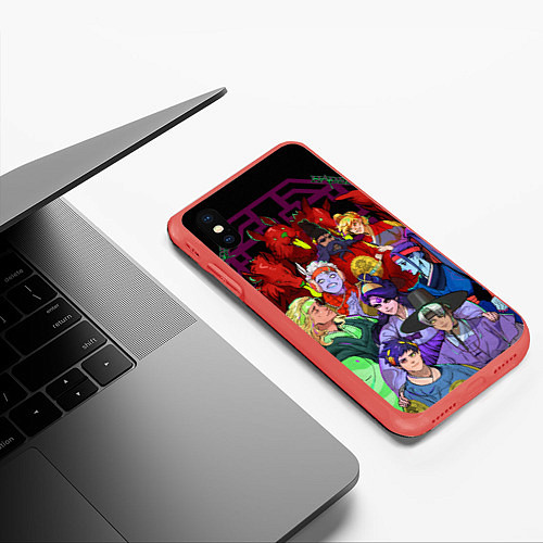 Чехол iPhone XS Max матовый Hades heroes / 3D-Красный – фото 3