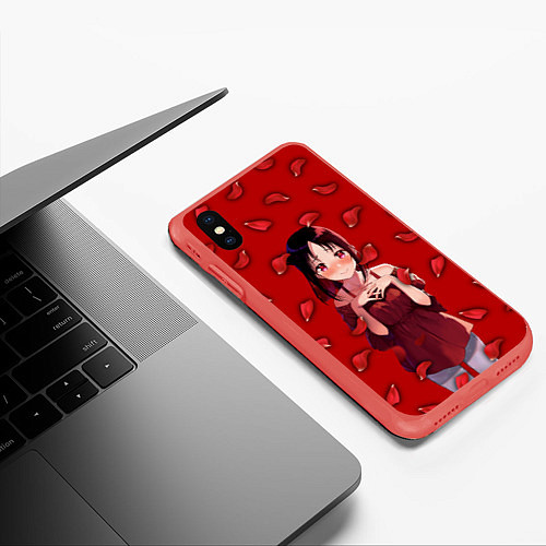 Чехол iPhone XS Max матовый Госпожа Кагуя / 3D-Красный – фото 3