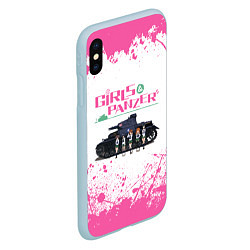 Чехол iPhone XS Max матовый Девушки и танки Pink Z, цвет: 3D-голубой — фото 2