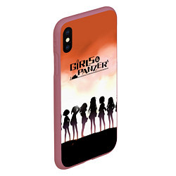 Чехол iPhone XS Max матовый Girls und Panzer Poster Z, цвет: 3D-малиновый — фото 2