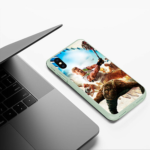 Чехол iPhone XS Max матовый Logan / 3D-Салатовый – фото 3