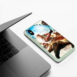 Чехол iPhone XS Max матовый Logan, цвет: 3D-салатовый — фото 2