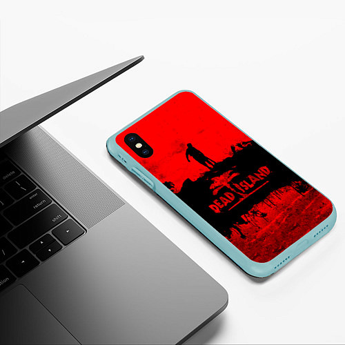 Чехол iPhone XS Max матовый Island of blood / 3D-Мятный – фото 3