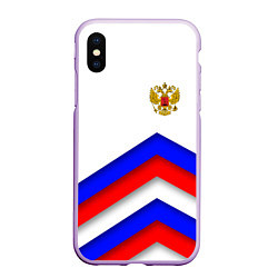 Чехол iPhone XS Max матовый РОССИЯ ФОРМА АБСТРАКТНЫЙ, цвет: 3D-сиреневый