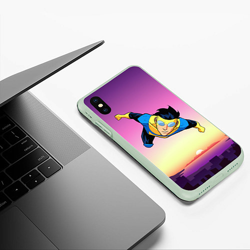 Чехол iPhone XS Max матовый Марк Грэйсон Неуязвимый / 3D-Салатовый – фото 3