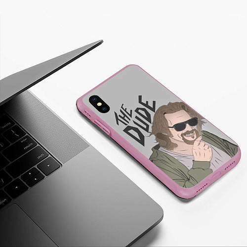 Чехол iPhone XS Max матовый The Dude / 3D-Розовый – фото 3